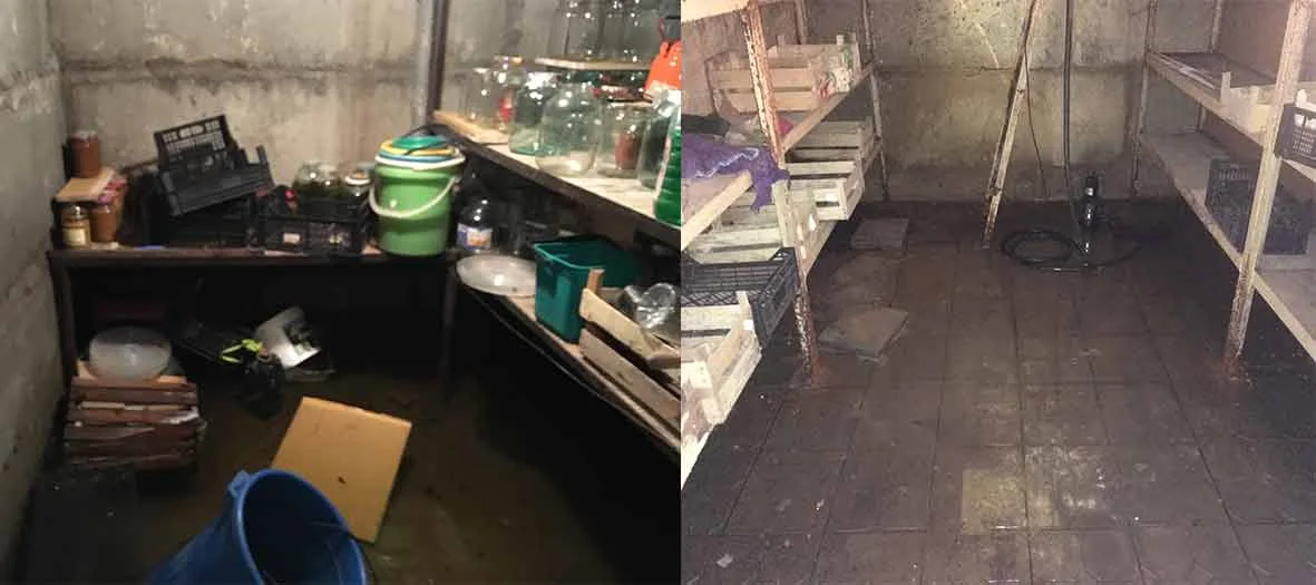 Залило водой погреб